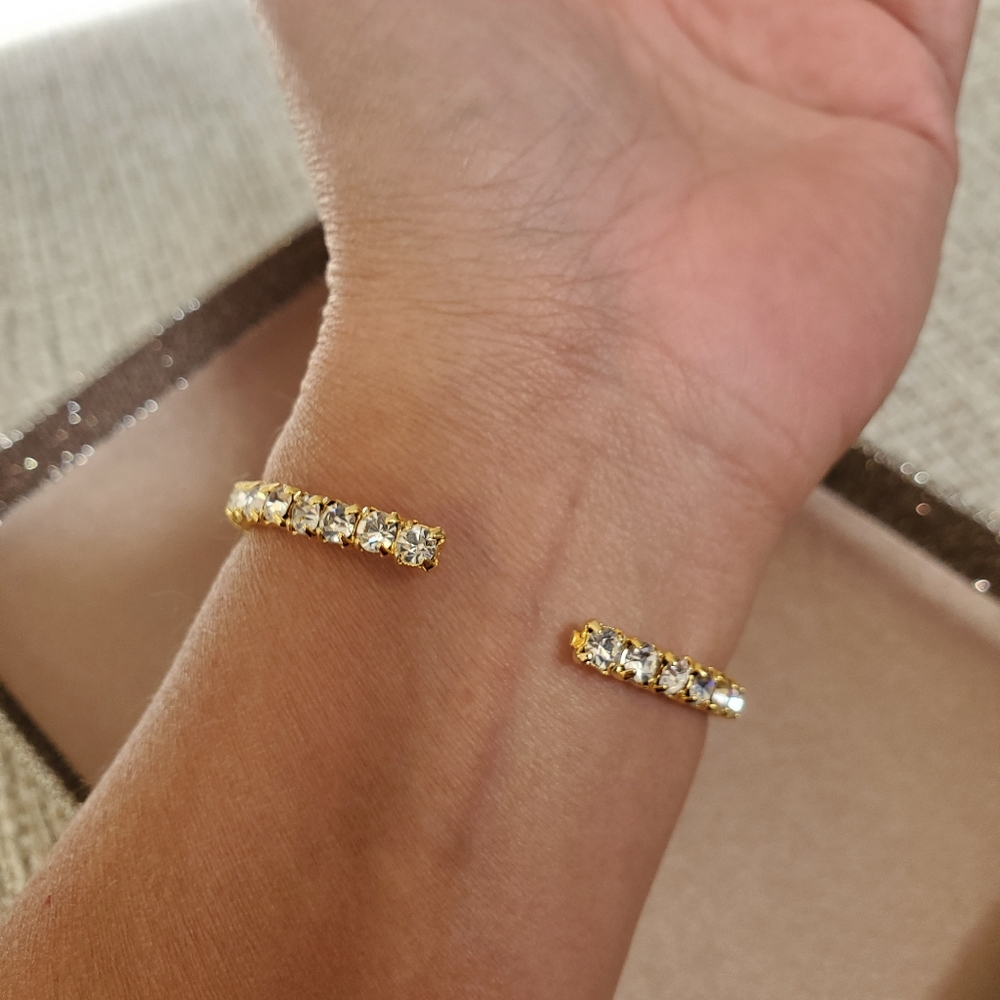Pumpkin Rhinestone Bracelet Earring Set - Picture 5 of 12